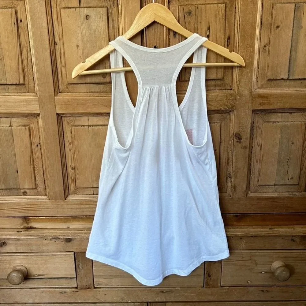 Senita Small USA Racerback Tank Top White‎ Red America Athletic